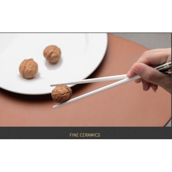 H 691 SUMPIT KERAMIK UNIK CLASSIC LES EMAS POLOS PUTIH CHOPSTICK KEREN-1