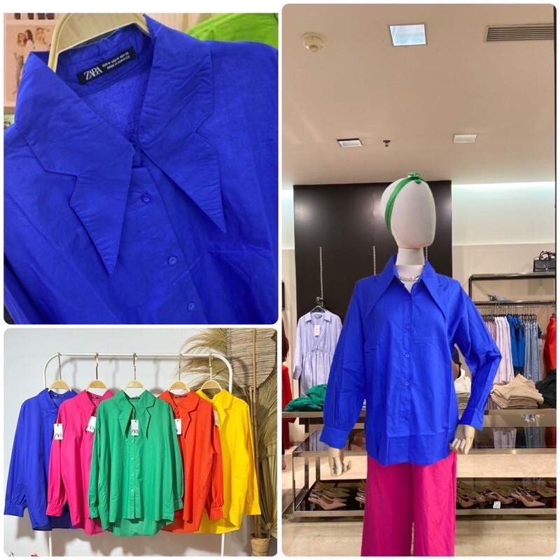 Kemeja zara Korean look // Baju atasan wanita katun import bigsize bangkok premium