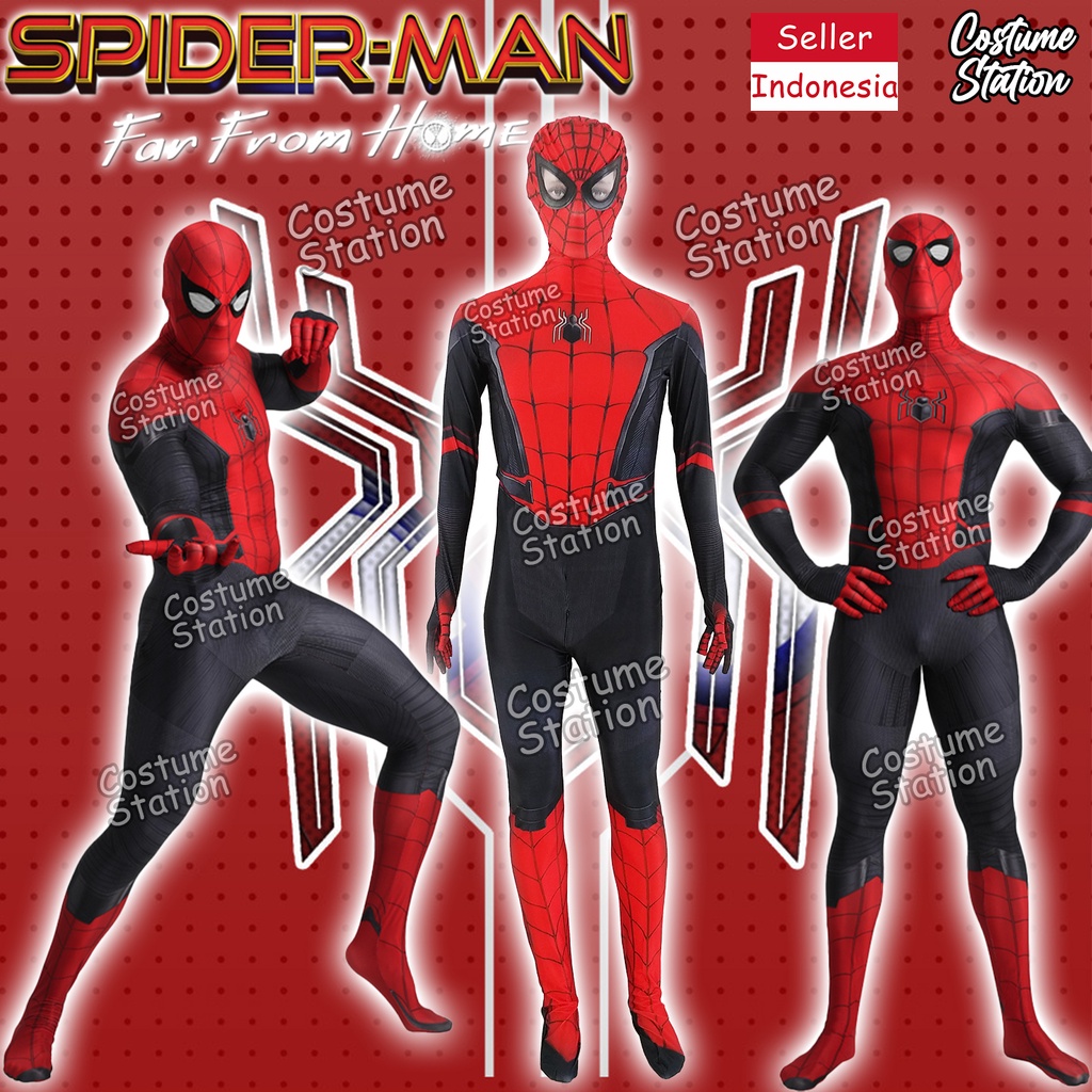 Kostum Spiderman Far From Home / Costume Superhero Marvel pria dewasa