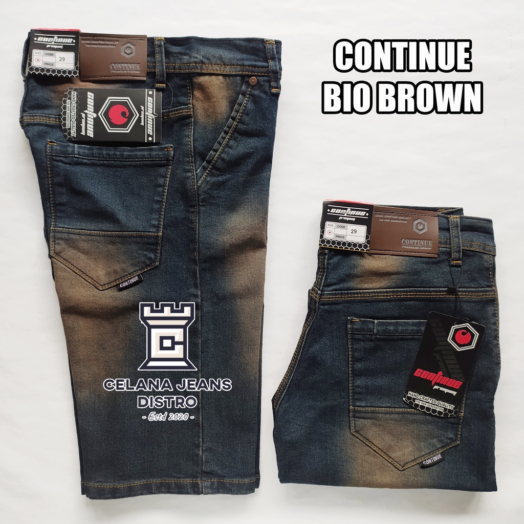 Celana Jeans Pendek Bio Brown Pria Distro Continue