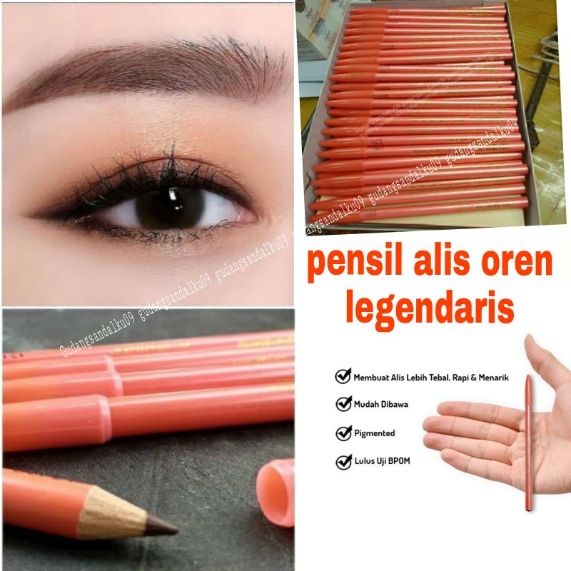 PROMO 12.12 BIGSALE PENSIL ALIS OREN ECER - Eyebrow Pencil Warna Hitam &amp; Coklat