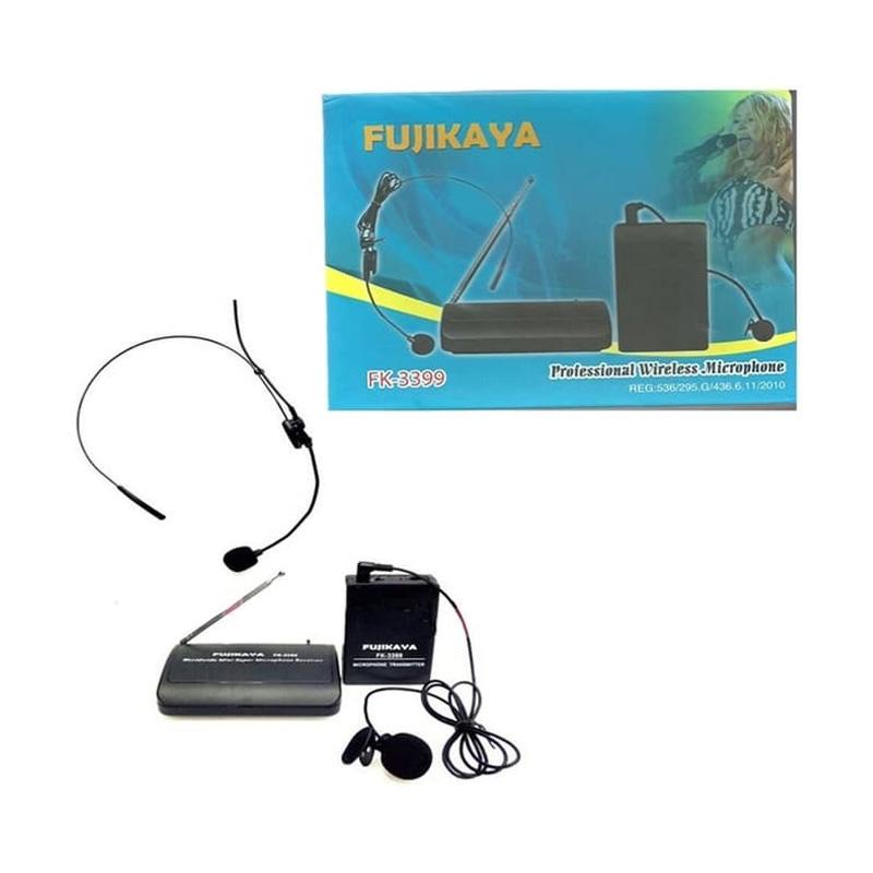 FUJIKAYA FK-3399 Mic Wireless Microphone CLIP ON Headset mic imam