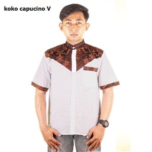 Baju Koko Kombinasi Capucino - Motif V