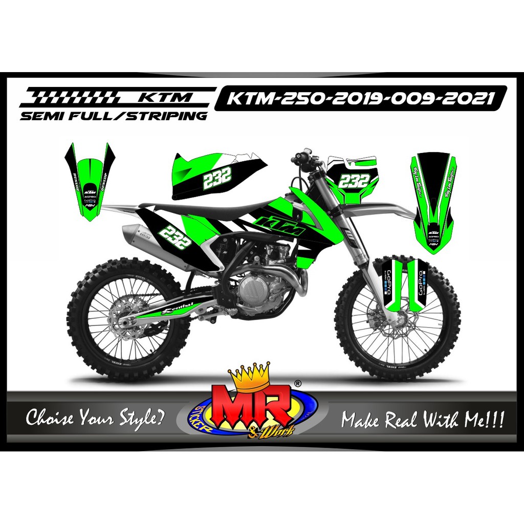 Decal Stiker Variasi Body Motor KTM 250 2019 Stiker Trail Adventure