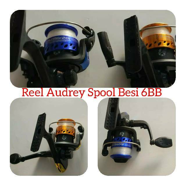 Reel Audrey 6 Bearings Spool Besi dan sudah diisi senar