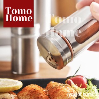 TOMO HOME Tempat  Bumbu  Dapur  Bubuk Transparan Stainless  