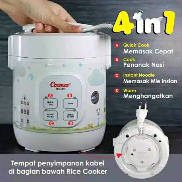 COSMOS Mini Rice Cooker Digital 4in1 0.3Liter 180Watt CRJ1031