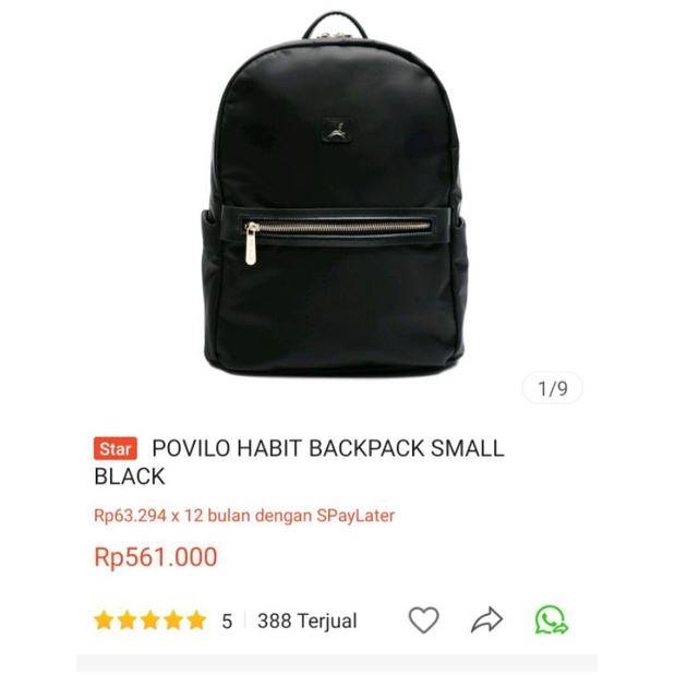 READY SIAP diKIRIM. preloved povilo backpack small