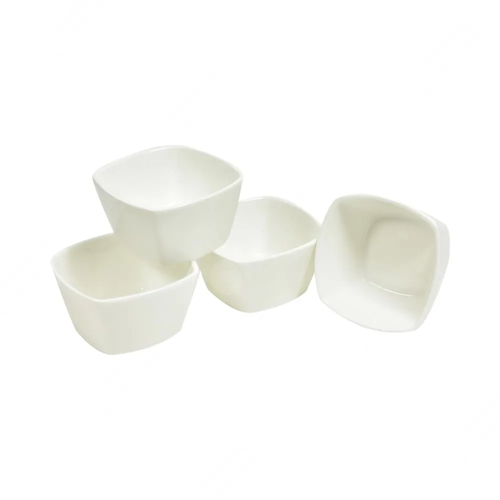 ACE Krishome Set Mangkuk Saji Persegi 4 Pcs - Putih