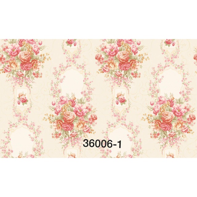 Wallpaper Dinding Korea Bunga Shabby Vintage Pink Soft