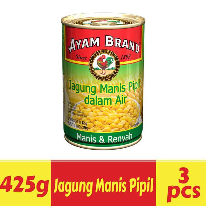 

As4711 Paket Isi 3 Pcs Jagung Manis Pipil Kaleng Ayam Brand 425Gr Sa1Z