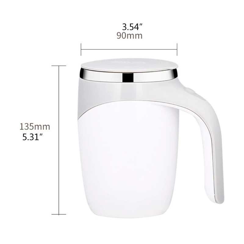 Gelas Cangkir Kopi Teh Tutup Unik Dengan Pengaduk Aduk Minuman Otomatis Self Stirring Cup Mug Automatic Mixing Magnetic Steering-4
