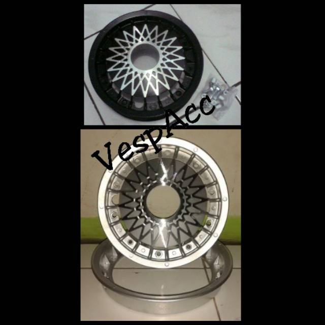 Velg Blower Ring 10 Vespa Import (Hitam&Silver)