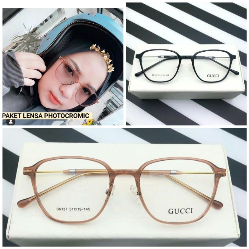 kacamata°frame'GUCCI>antiradiasi`blueray`photocromic
