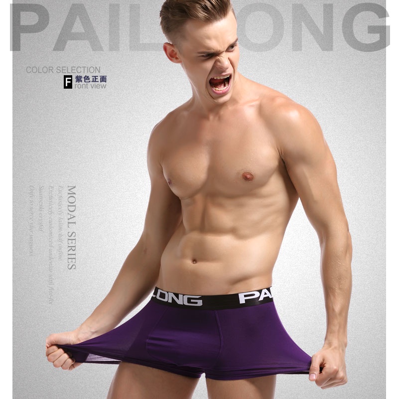 Paililong Celana Dalam Boxer Pria Solid Pattern 4 PCS - 2807-A
