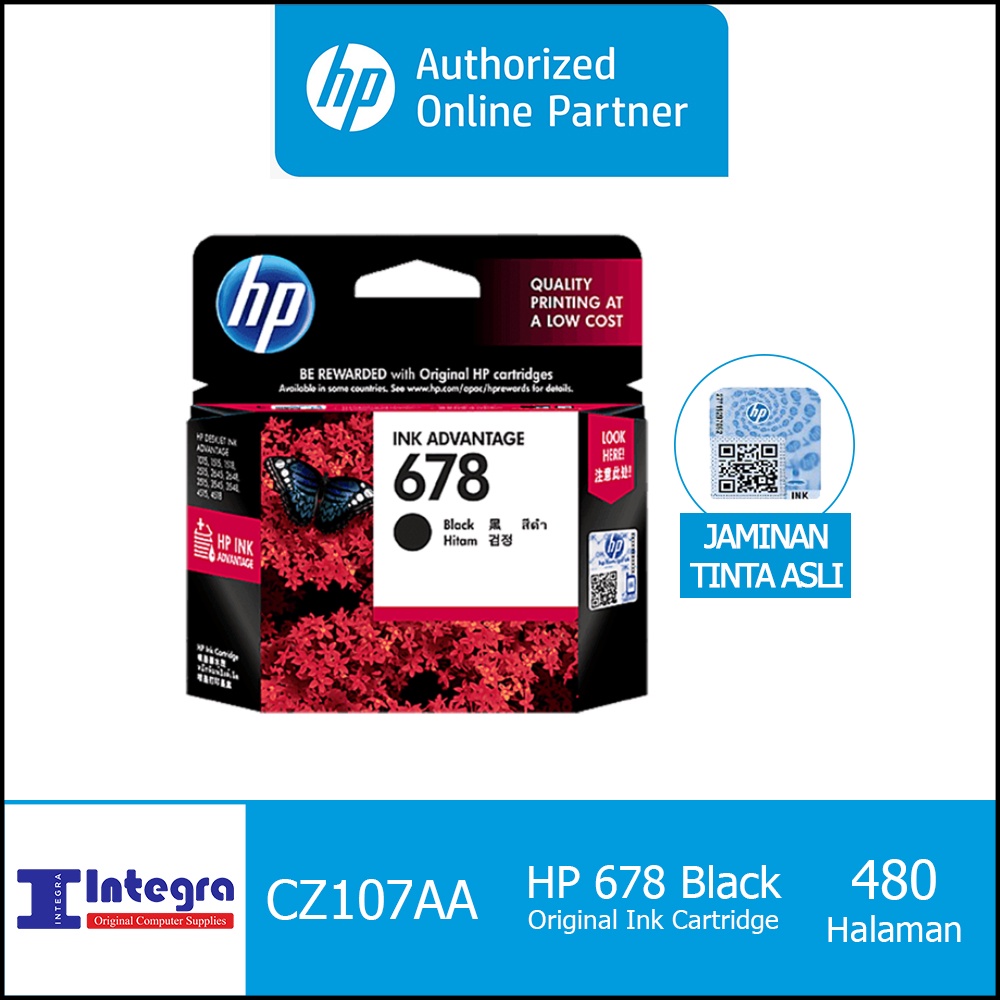 Tinta HP 678 Black / Hitam Original Cartridge - CZ107AA DeskJet 1515 2515 2545 2645