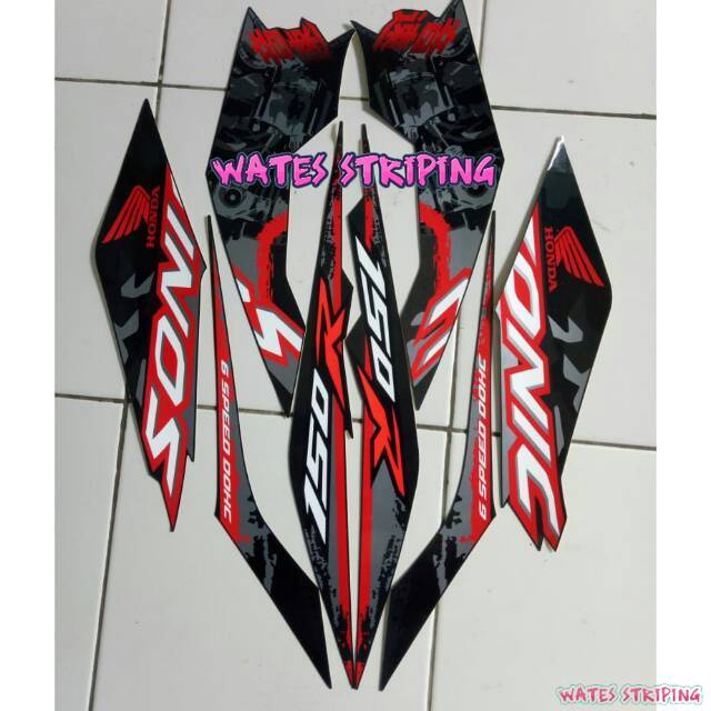 Original Asli (COD) Stiker striping  Honda sonic 150r 2019 hitam