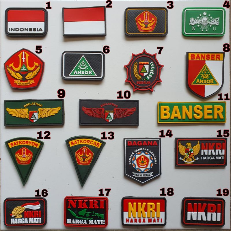 Patch Rubber Logo Banser Velcro Tempel Fashion || Rubber Patch Banser Velcro Untuk Tas Helm