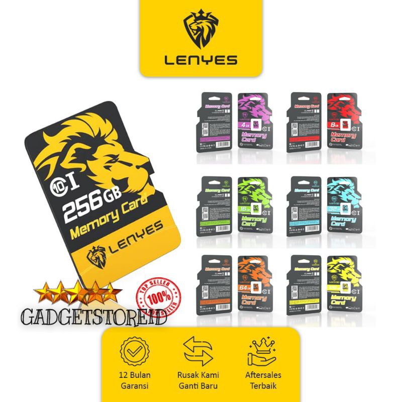 GG - LENYES Micro SD Card 4GB/8GB/16GB/32GB High Speed Class 10 / kartu memory lenyes original