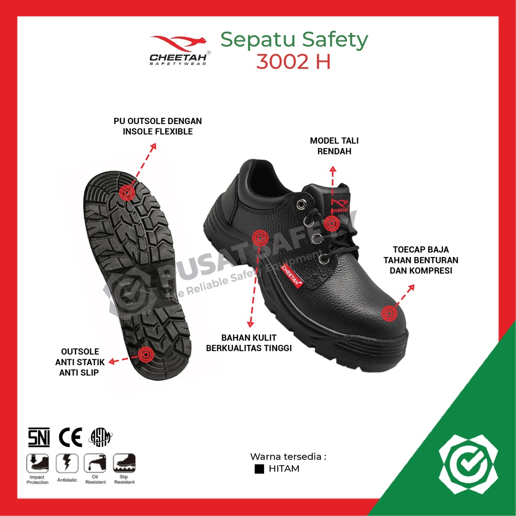 Sepatu Kerja Safety Cheetah 3002H