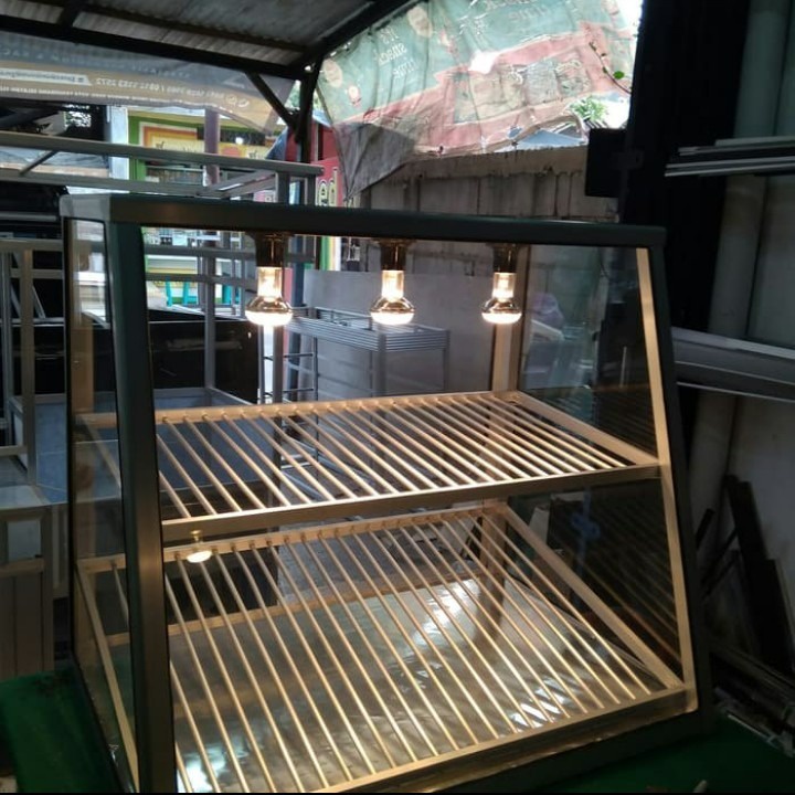 Jual Etalase Showcase Warmer Pemanas Ayam Fried Chicken 2 Rak
