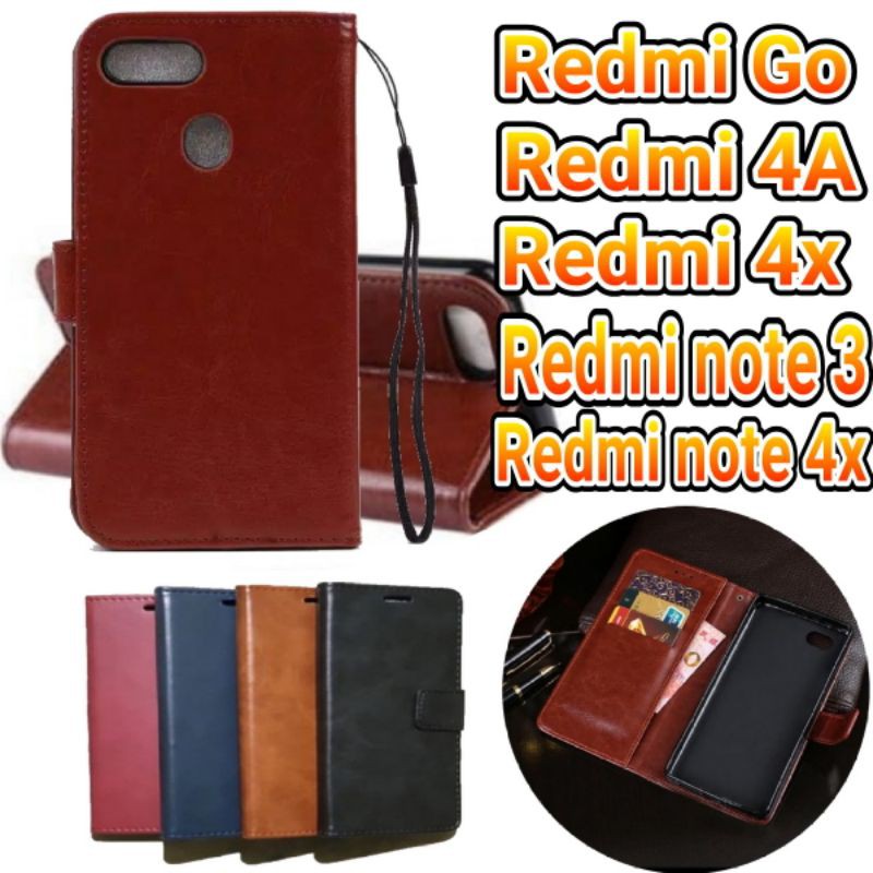 flip case dompet Redmi Go / Redmi 4A / Redmi 4x / Redmi note 3 / Redmi note 4x / Redmi note 4