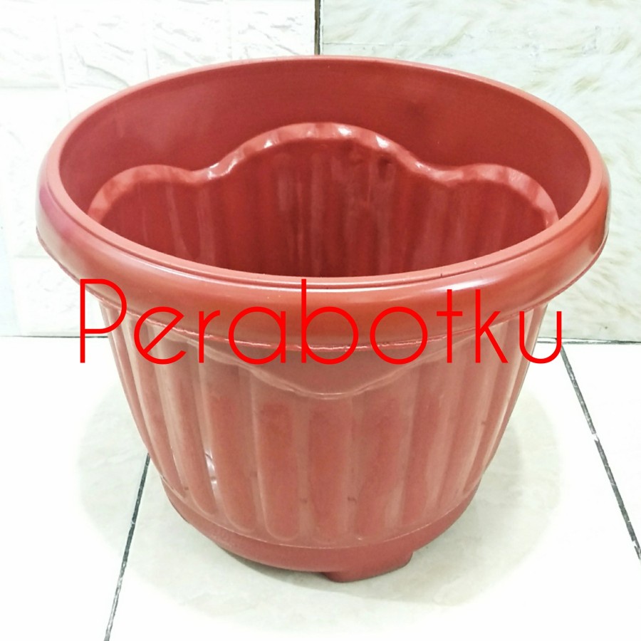 Pot Bunga Tulip 40 Coklat Tabitha / Pot Tanaman Hias Plastik Besar