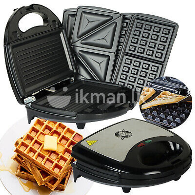 Sonifer 3 in 1 Waffle Maker SF-6113 Alat Pembuat Waffle Sandwich Pemanggang Roti Elektrik