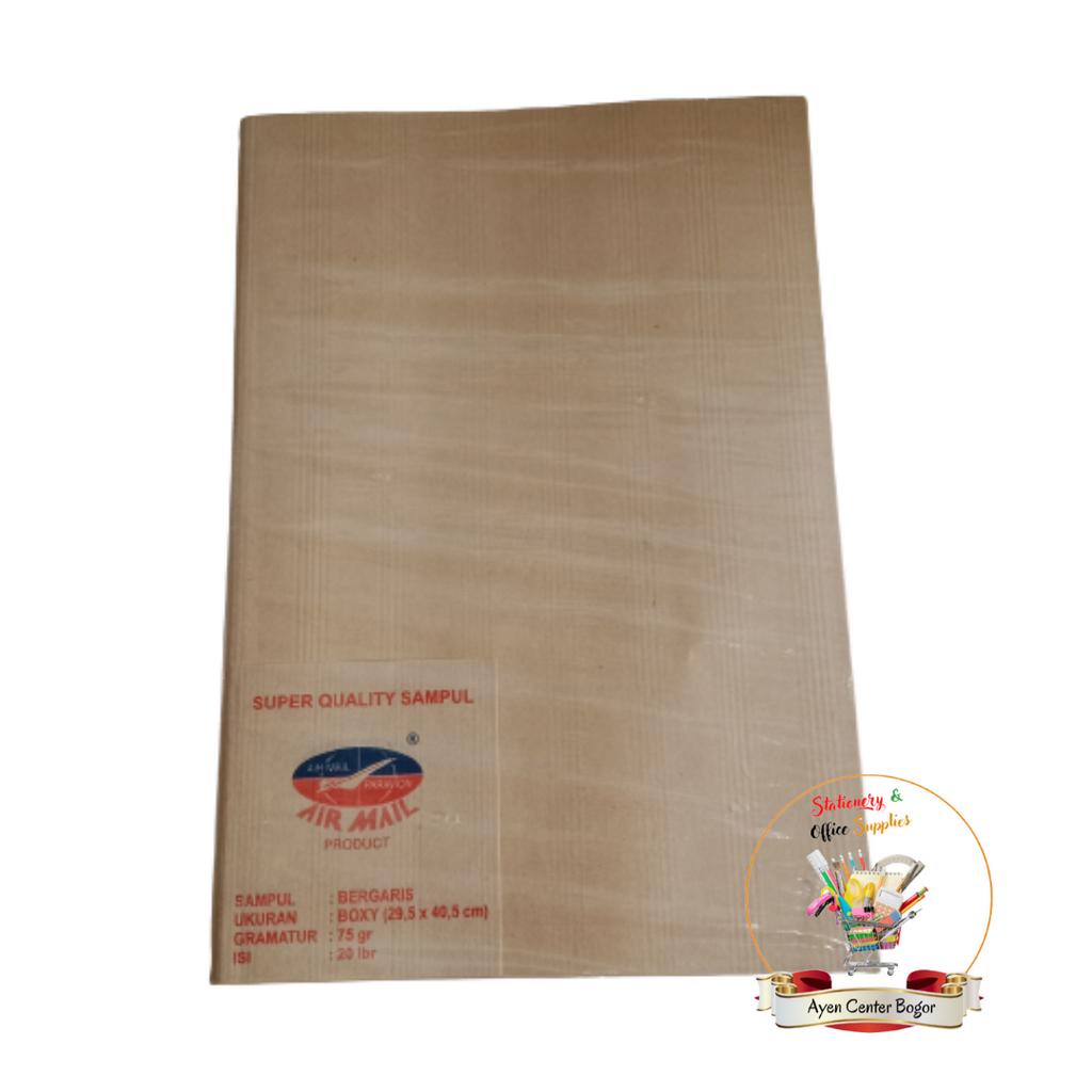 

airmail 20 lembar sampul coklat boxy 29.5x40.5cm salur airmail per pak - enc.sup
