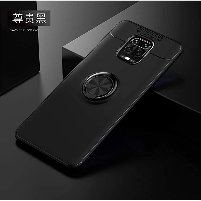 Case Autofocus Magnetic Ring for Xiaomi Redmi Note 9 Pro Invisible Case Auto Focus iRing - Hitam