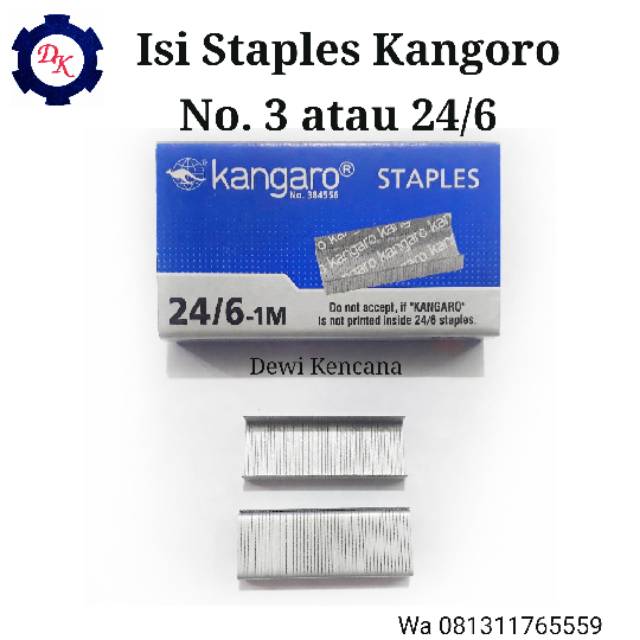 

Isi Staples Kangoro 24/6 atau No. 3 ST020