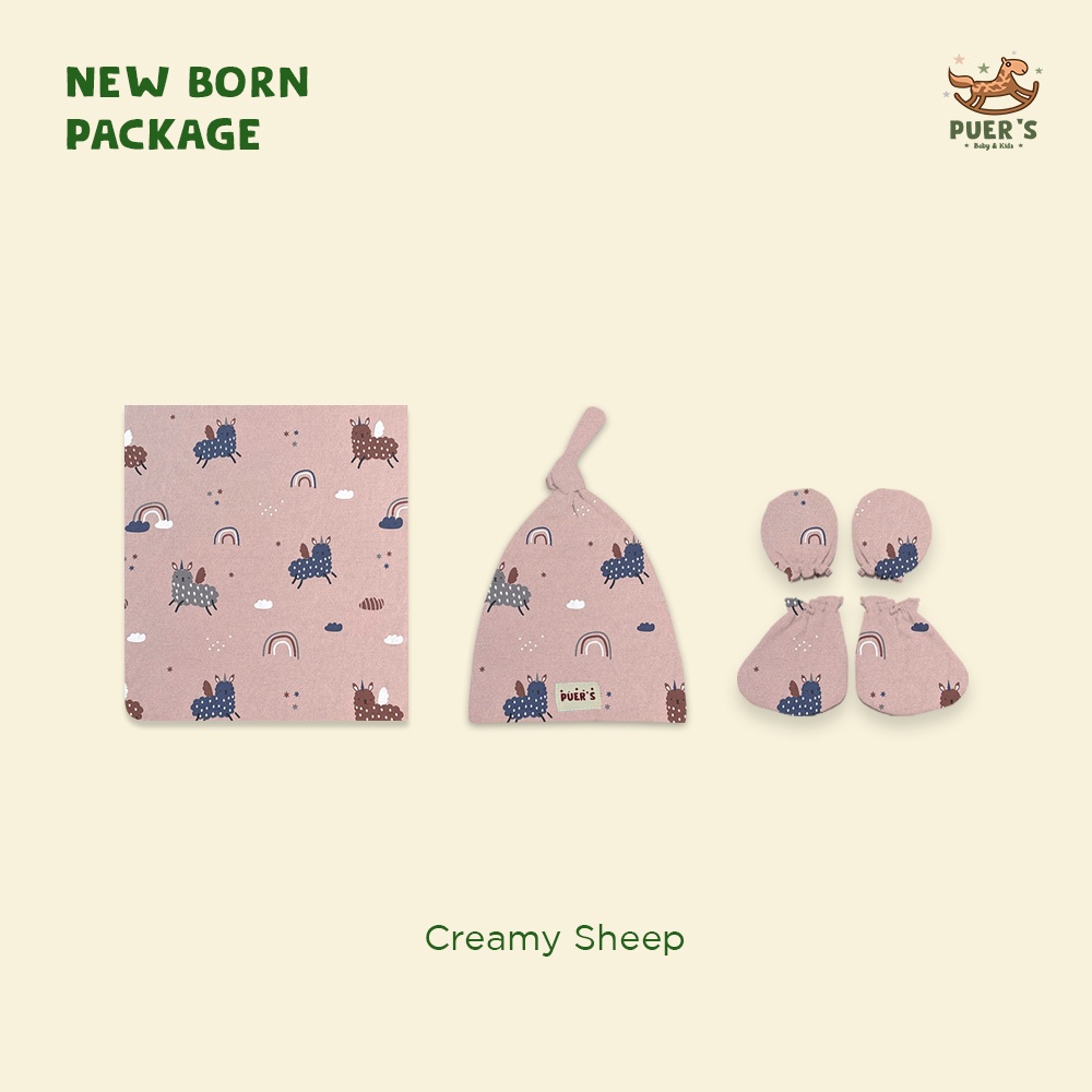 NEWBORN PACKAGE (SWADDLE SET) CREAMY SHEEP