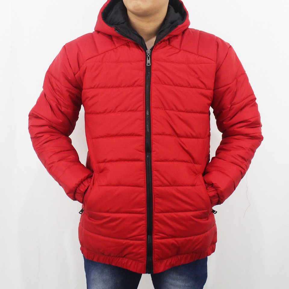 JAKET PUFFER TEBAL PRIA SIZE M L XL XXL  - JAKET WINTER - JAKET PARASUT TEBAL PRIA - JAKET GUNUNG TEBAL PRIA MERAH