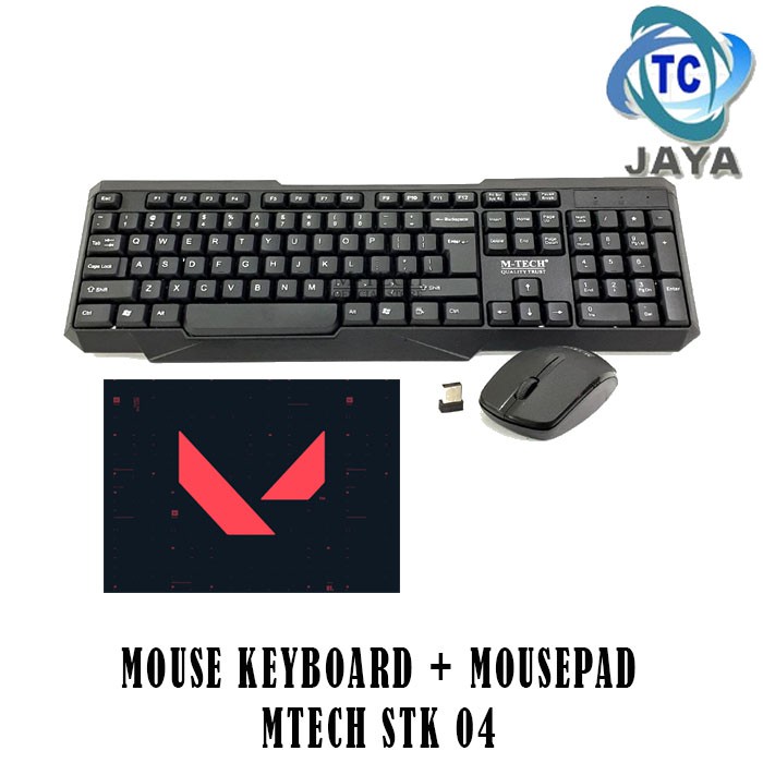 Bundle Keyboard M-TECH STK04 WIRELESS COMBO Mouse + Mouse pad karakter