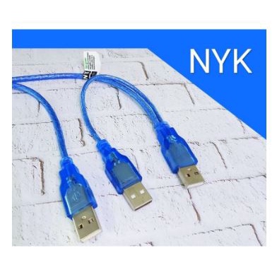 Usb A 2.0 male to 2 Usb-a male splitter cable nyk data sync for casing hdd ssd external enclosure - Kabel usb2.0 A cabang