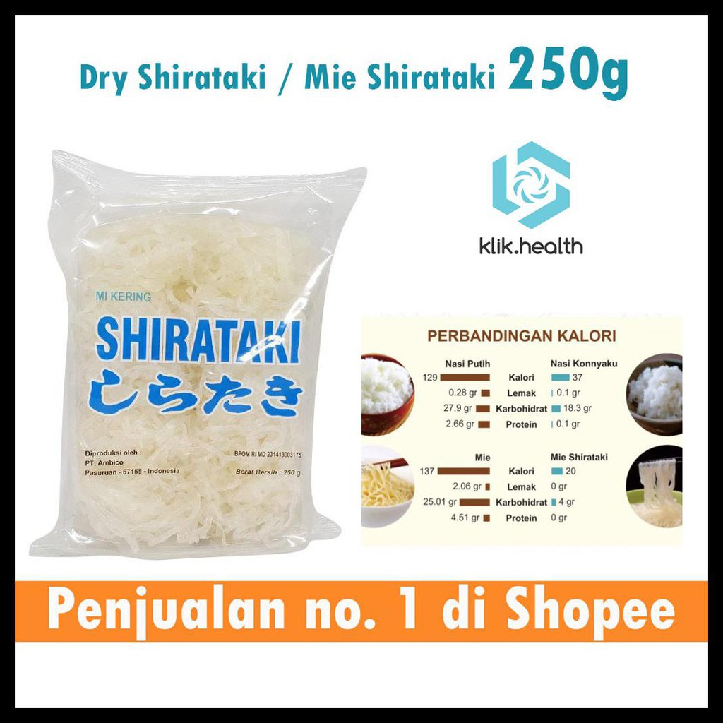 

PASTI READY DRY SHIRATAKI 250GR / MIE SHIRATAKI KERING / LOW CARBO / DEBM / KETOGENIC