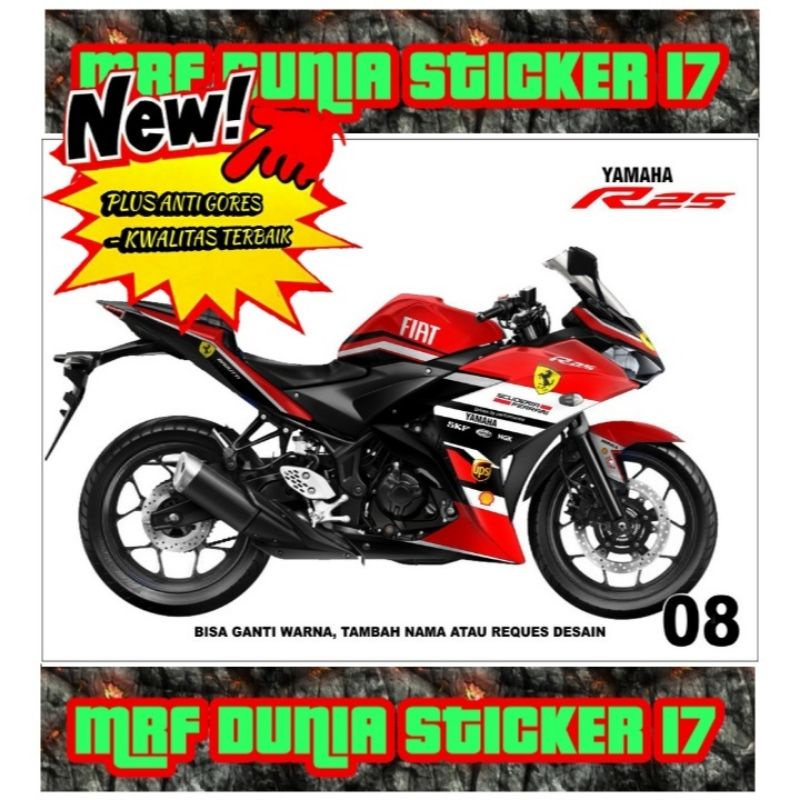 Sticker decal Yamaha R25 Full Body dekal Yamaha R25 Stiker Decal Yamaha R25 Modif 08