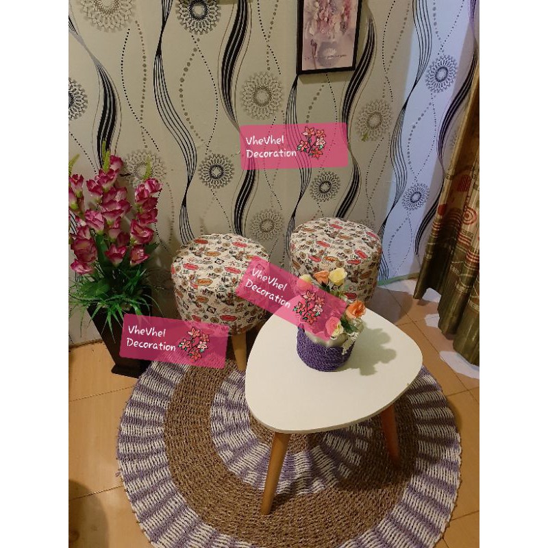 

stool bulat canvas motif