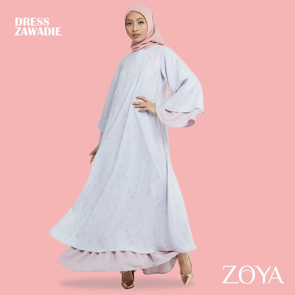 MAXI DRESS WANITA MUSLIM ZOYA GAUN CASUAL FASHION MUSLIMAH HIJAB BAHAN KATUN BUSANA LEBARAN ZAWADIE