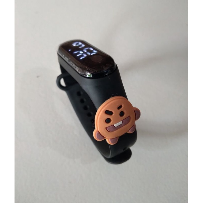 Jam tangan anak Elektronik LED display Tahan Air karakter motif kartun lucu  bahan rubber-Shooky