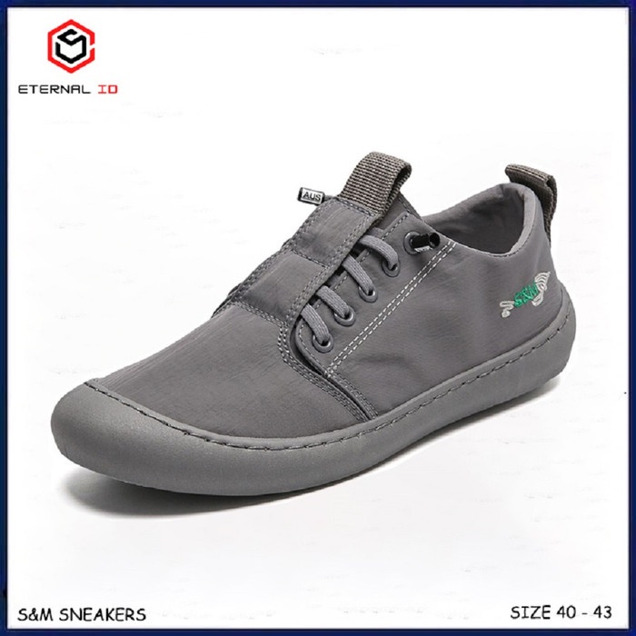 Sepatu Pria Impor Sneakers - Sepatu Kets Pria Light Elves Shoes S&M - Abu-abu, 40