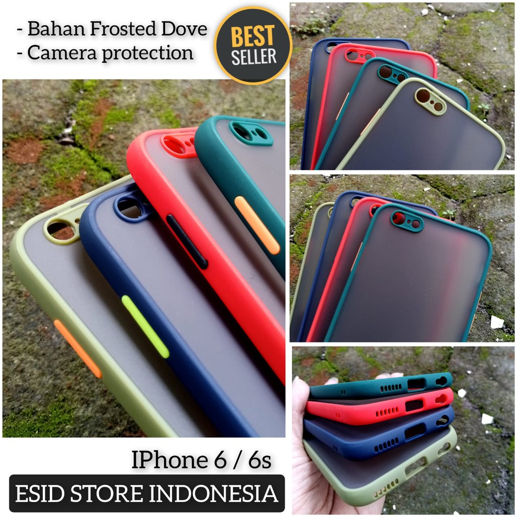 Bumper Case IPhone 6 6s 7 7+ plus Akrilik Dove Matte + 360 Ring Camera Protection Best Seller Hits