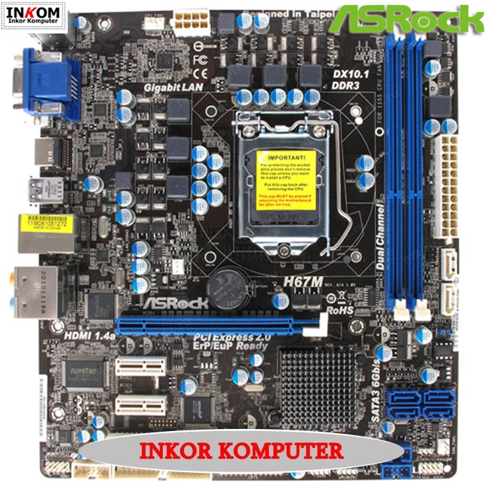 Motherboard Mainboard Mobo Intel LGA 1155 H67 Asrock