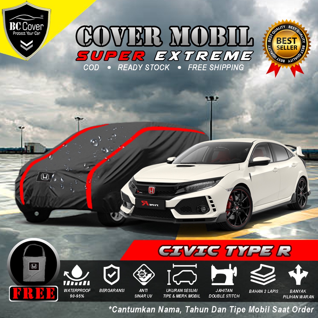 Body Cover Mobil Civic Type R Outdoor Waterproof / Sarung Mobil Honda Civic TYPE R Waterproof / Selimut Tutup Penutup Mobil Sedan Civic CIVIC Tipe R / Mantol Kerudung Mantel Type R Waterproof Outdoor Anti Air