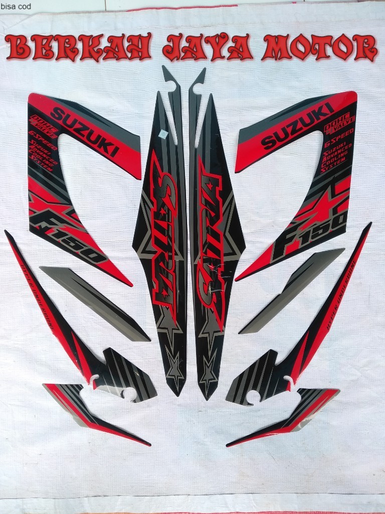 TERMURAH STIKER BODI LIS BODY STRIPING SATRIA FU TAHUN 2014 BODY HITAM MERAH FU FACELIFT