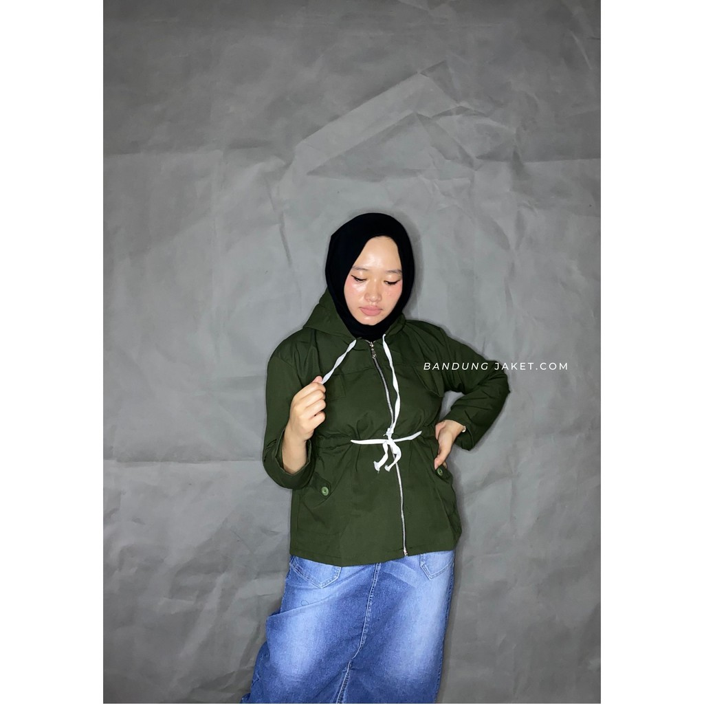 JAKET MERLIN PARKA HOODIE || Jaket Semi Parka cewek