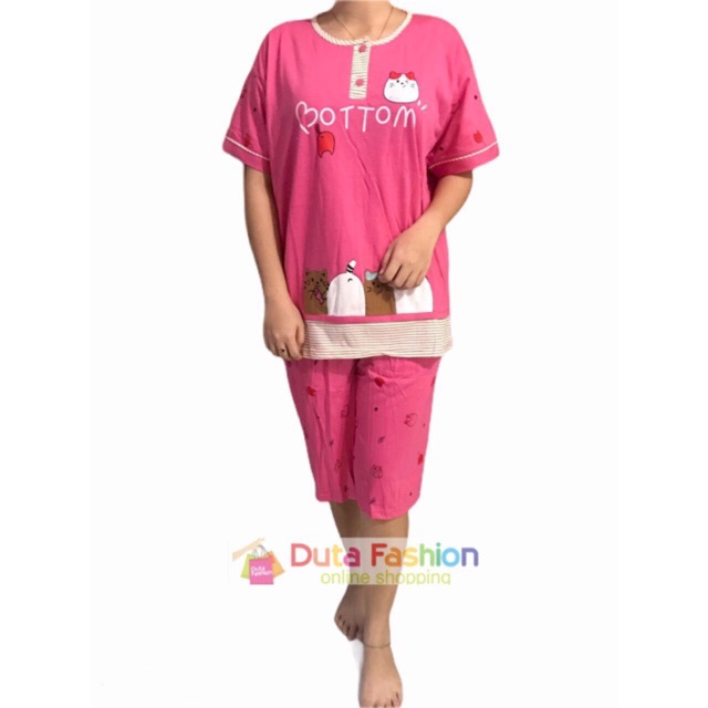 BAJU TIDUR KULOT TESSA - PIYAMA 3/4 JUMBO TESSA