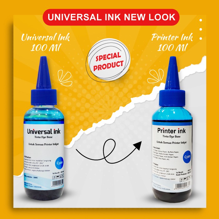 Tinta Universal 100 ml refill ink printer Canon Pganti GI790 GI 790 GI-790 Cyan Magenta Yellow Black