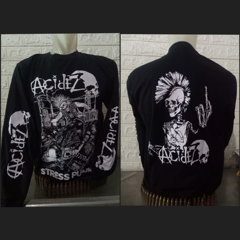 kaos punk acides lengan panjang