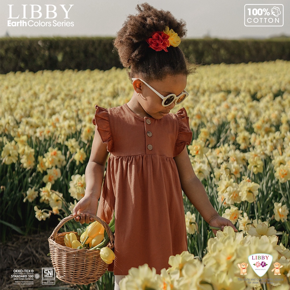 Libby earth series Nara dress/ Bayi Anak Perempuan